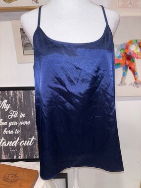 Silky Navy Spaghetti-Strap Camisole